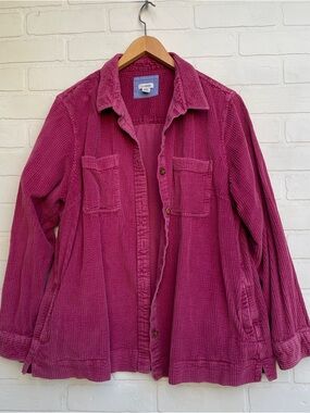 L.L. Bean Women's Corduroy Shacket Jacket - Berry vintage